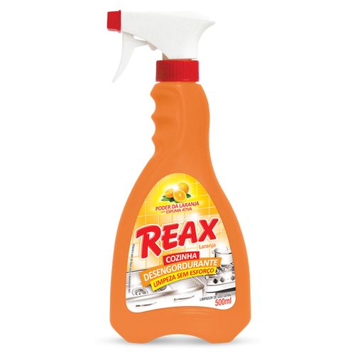 Limpador desengordurante para cozinha REAX extrato de laranja gatilho 500ml