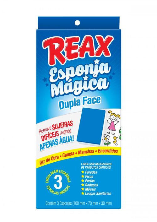 Esponja Mágica Multiúso Dupla Face Reax 03 Unidades