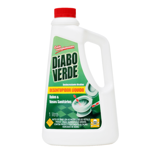 Desentupidor de vasos sanitários e ralos DIABO VERDE líquido 1 Litro